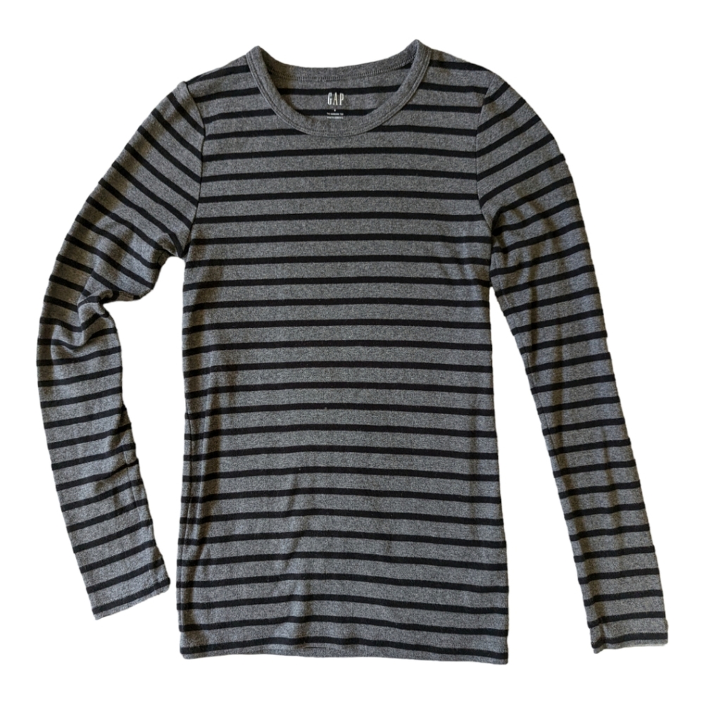 Gap The Modern Tee Long Sleeve Striped Crew Neck Tee Size Small